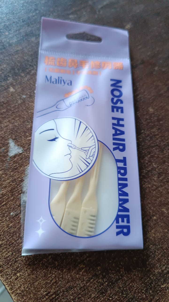 Complete set of nose hair removal tools neatly arranged for display.