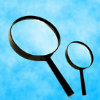 Durable glass magnifying glass featuring an ergonomic handle and eye protection lens.