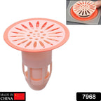 Close-up of the flexible silicone floor drain stopper with suction cups for secure placement.