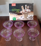 A lifestyle shot of the plastic ice cream bowls used for a festive gathering.