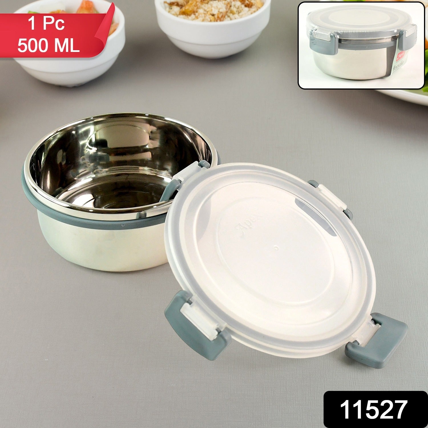 Close-up of airtight container clip locks and silicone seal ensuring leakproof storage