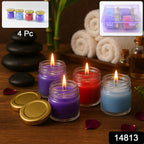 Premium wax candle set displaying elegant glass jars and golden lids
