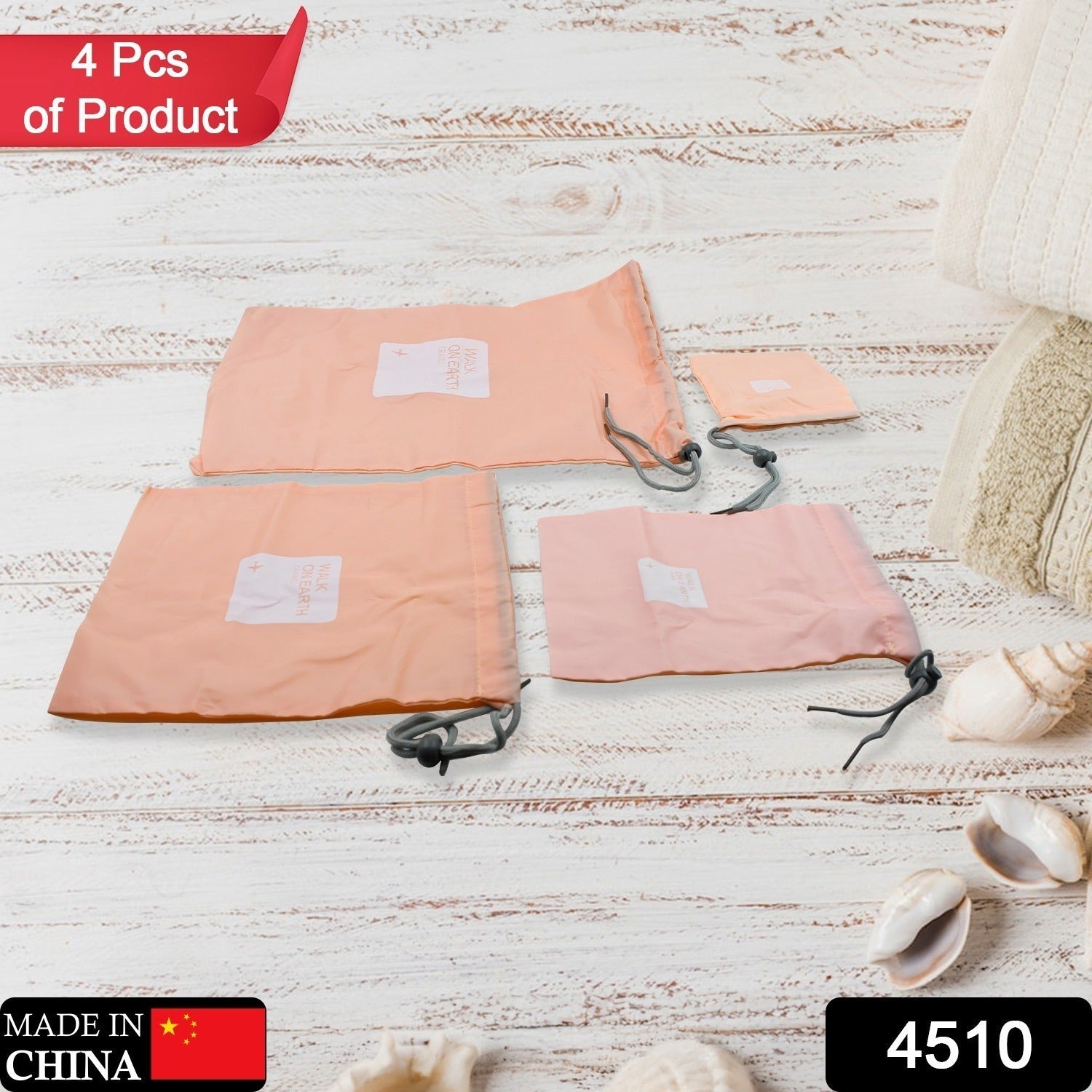 Variety of packing organizers for neatly separating shoes and clothes.