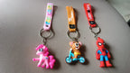 Front view of a specific cartoon character silicone keychain, highlighting its intricate 3D design.
