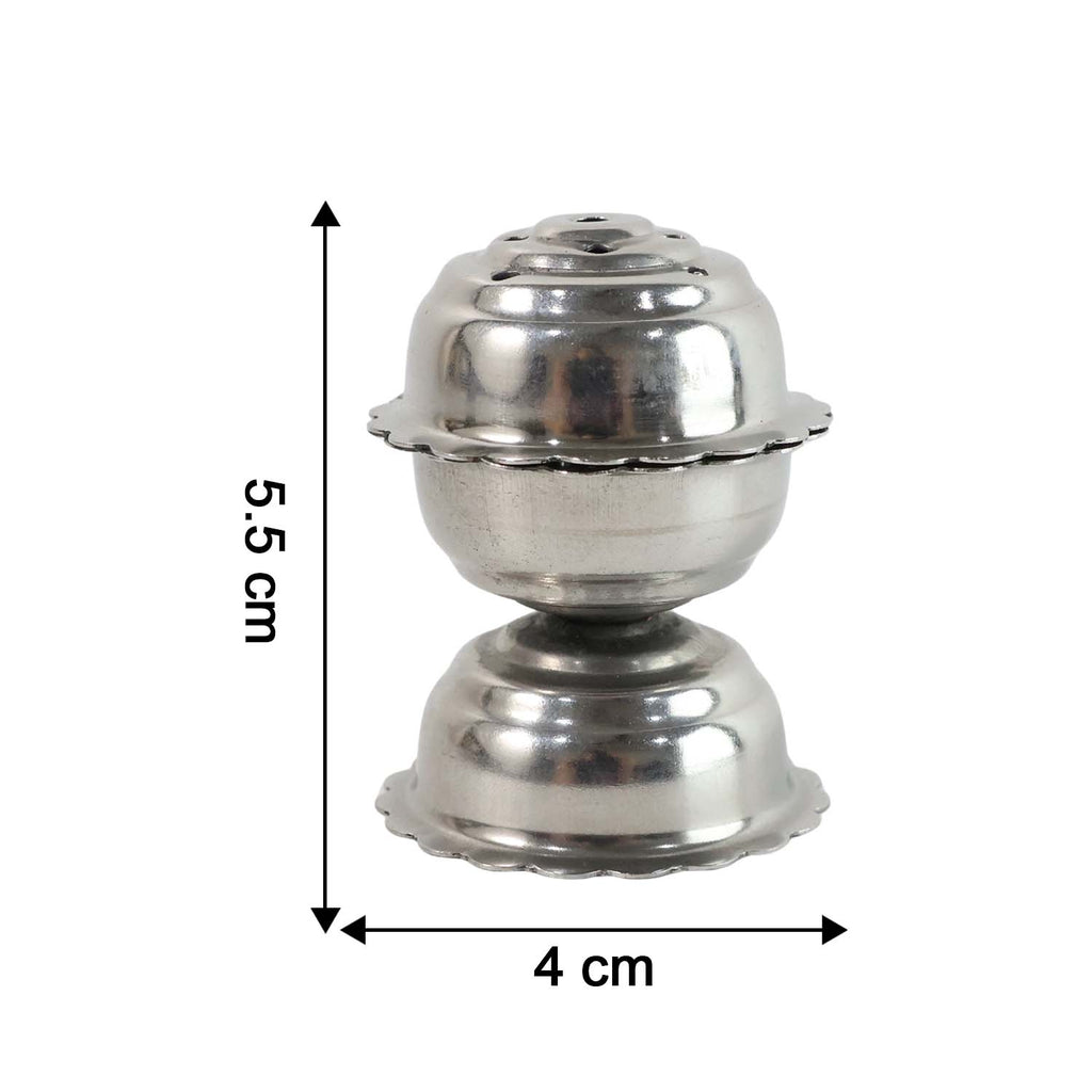 Compact size of the stainless steel incense holder for rituals.