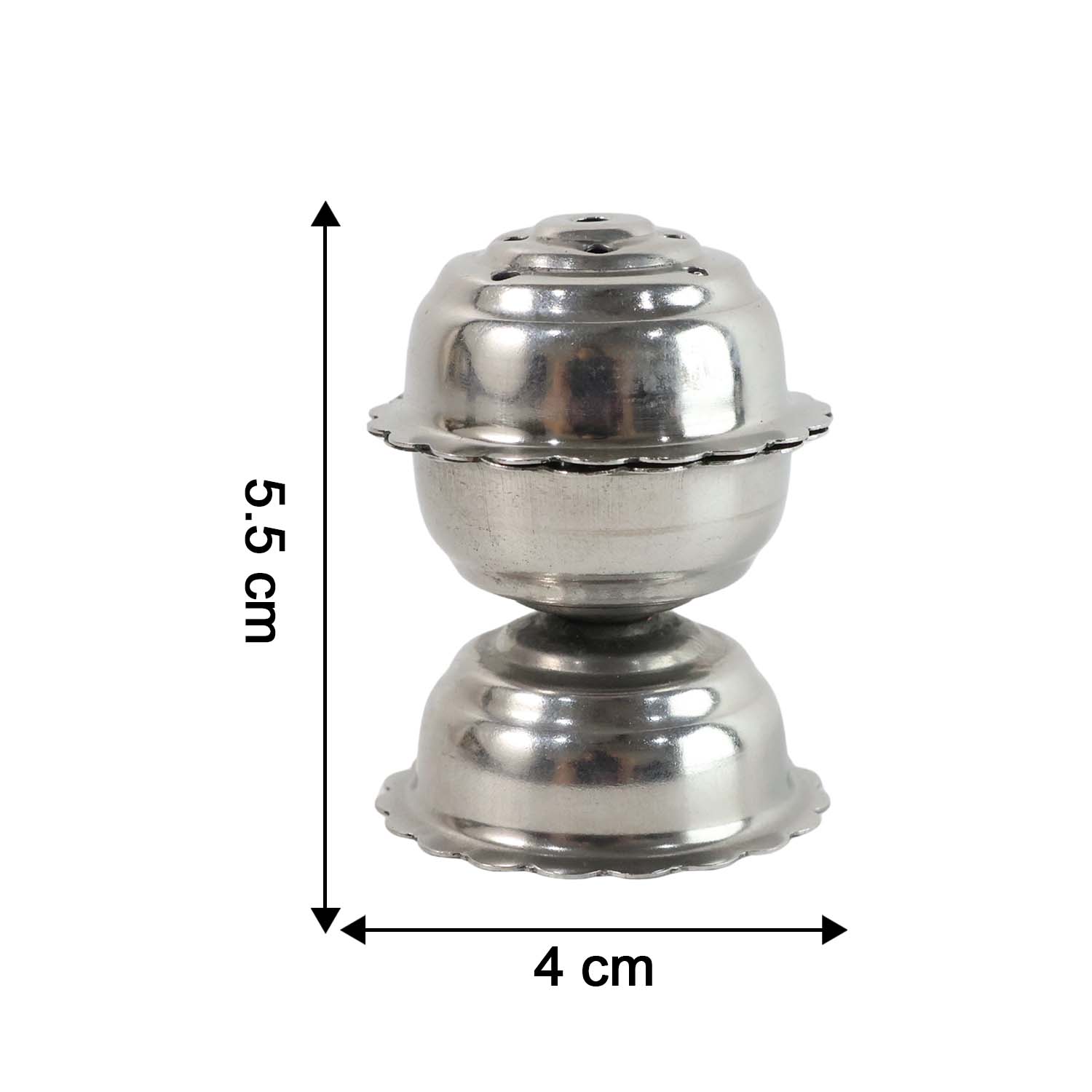 Compact size of the stainless steel incense holder for rituals.