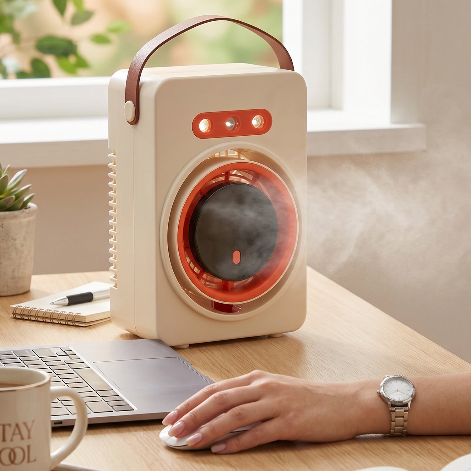 Desk air cooler with digital display screen for home and office