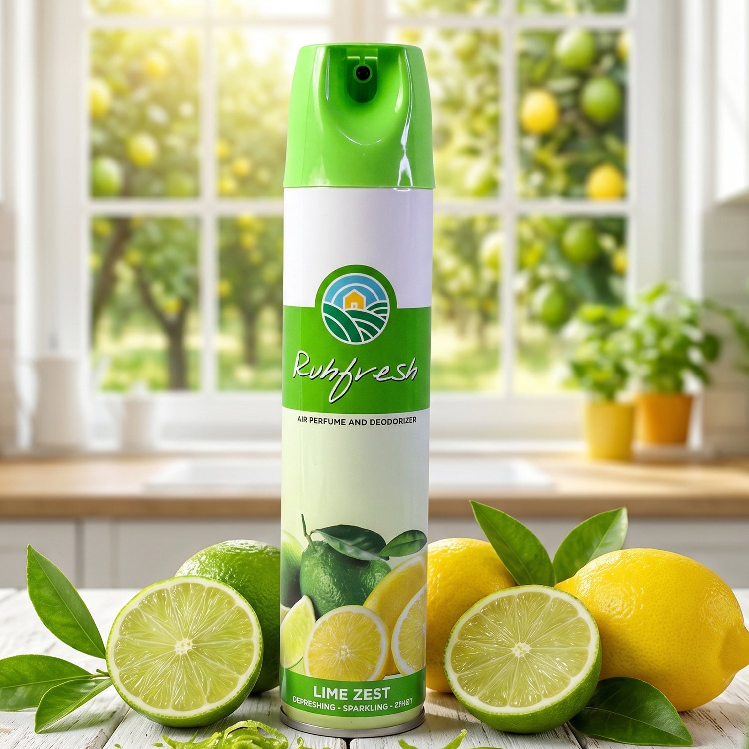 Multiple angle views of Lime Zest Air Freshener Spray
