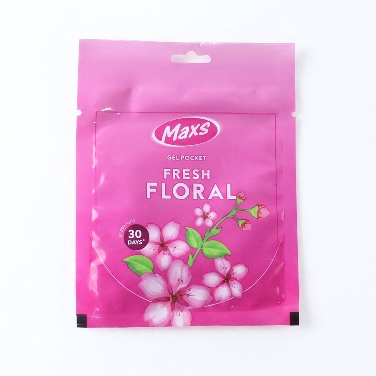 Maxs Gel Air Freshener providing a pleasant floral aroma for continuous freshness.