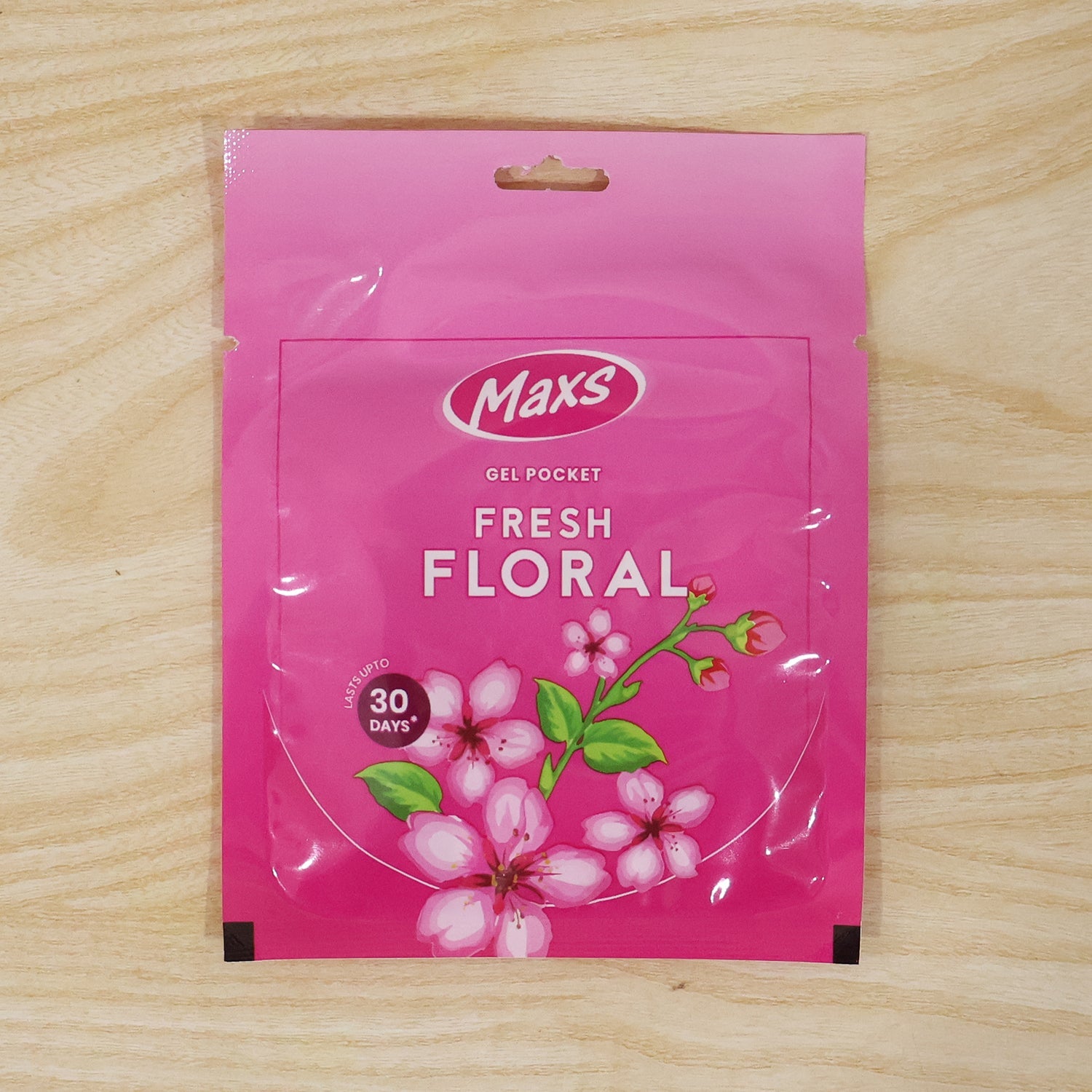Multiple Maxs Gel Air Fresheners in various fragrances, ready for use.