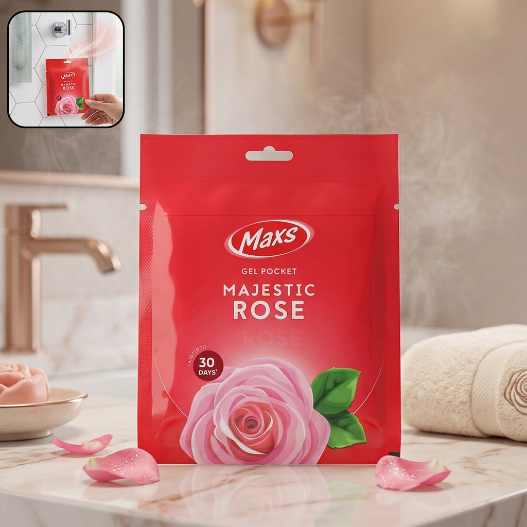 Display of Maxs rose gel air freshener in use