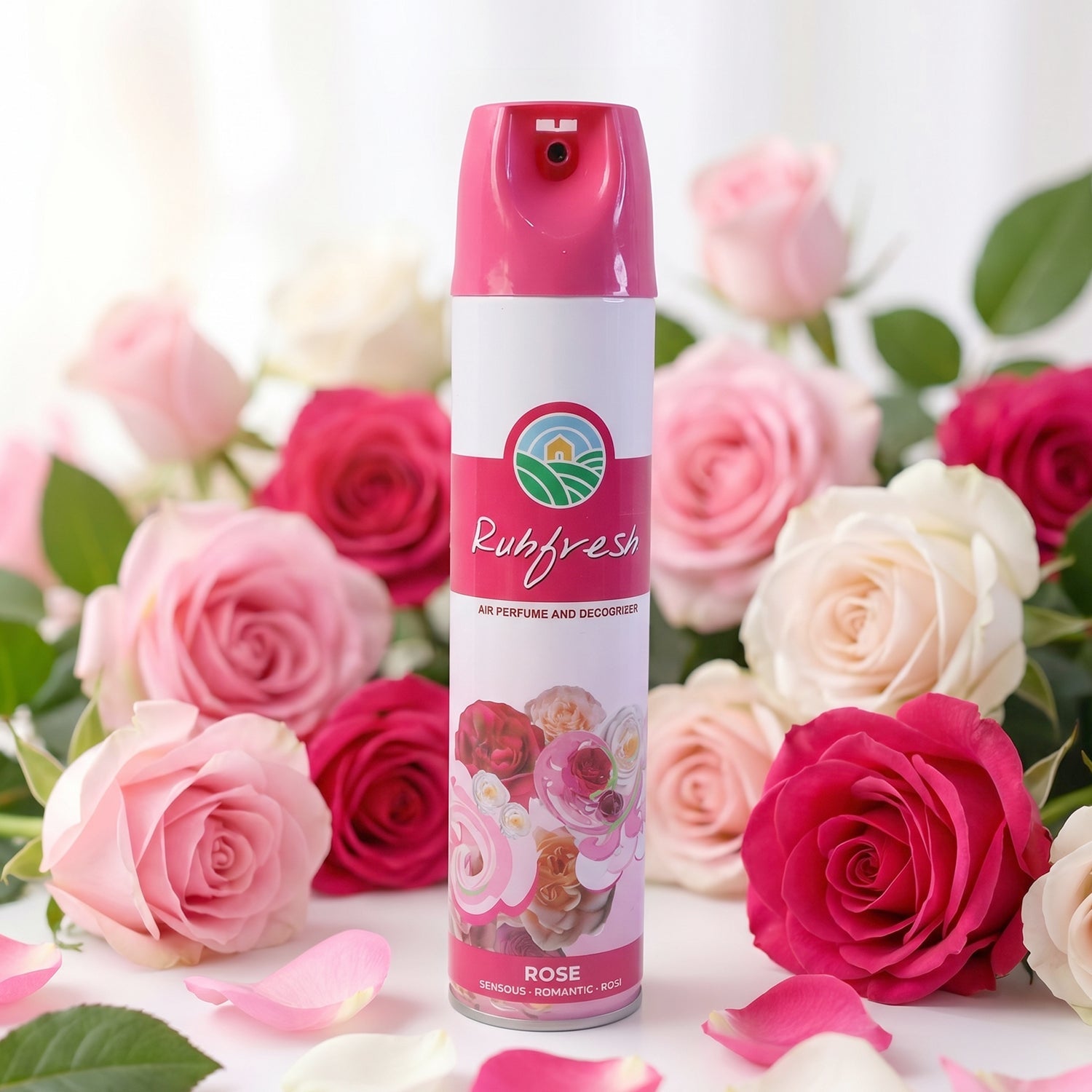 Rubfresh romantic rose room spray in compact bottle