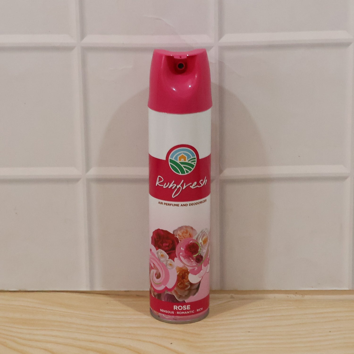Elegant rose air freshener spray bottle for home use