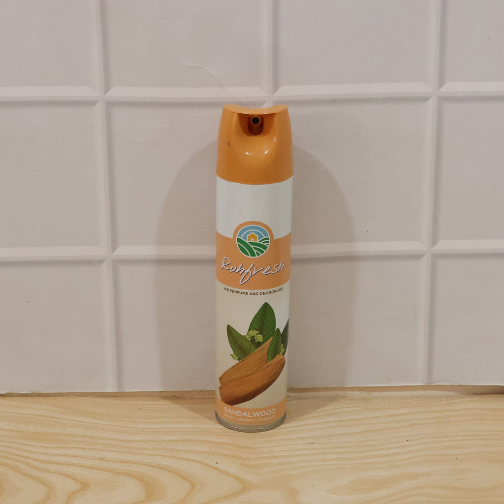 Sandalwood air freshener spray in functional spray bottle