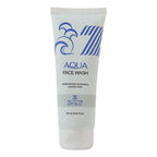 Aqua Face Wash tube with open cap showing travel-friendly packaging