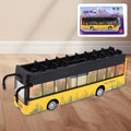 Die-cast alloy London double decker sightseeing bus toy with pull-back action in red color