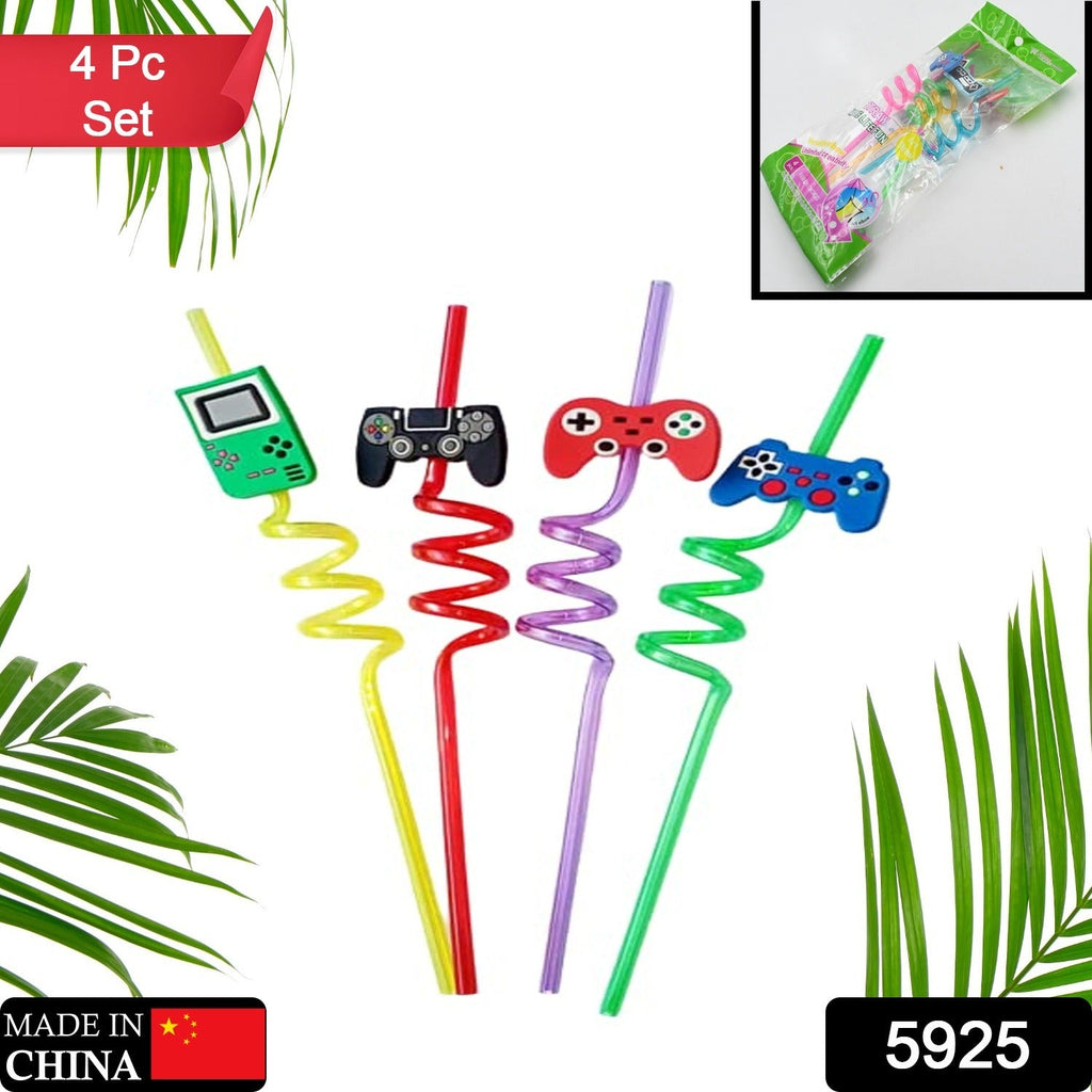 Colorful cartoon straws with truck designs for children's celebrations.