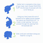 The innovative Ponytail Comb laying flat, showcasing its simple yet effective design.