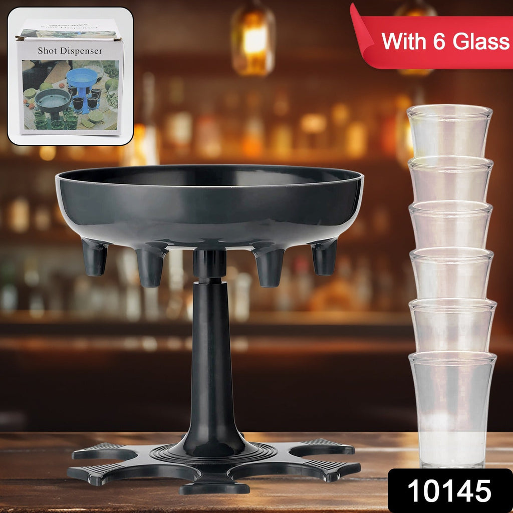 Friends enjoying a party with the Siplix 6-shot liquor dispenser and filled glasses.
