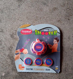 Detailed view of the hand-mounted disc shooter toy set for kids.