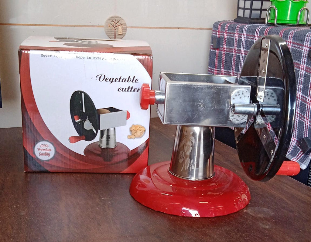 The ChefAura Stainless Steel Chips Maker disassembled for easy cleaning and storage.