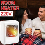 Person enjoying warmth from the VoltDesk room heater in a living room.