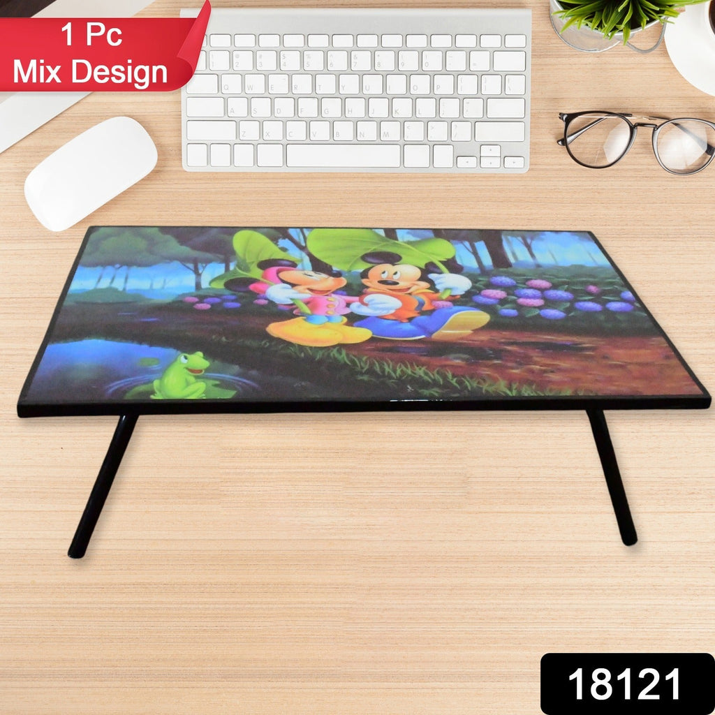 Close-up of the cartoon design on a portable kids study table, showcasing its playful aesthetic.