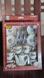 Packaging for the Tickles coffee and tea kitchen play set, showing contents.