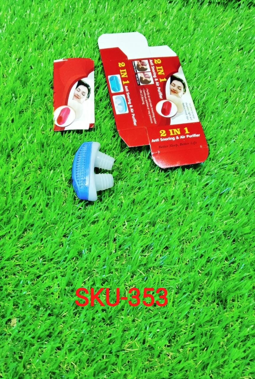 Anti-Snoring Nose Clip with integrated air purification technology.