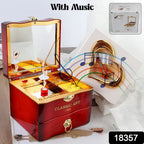 Close-up of the delicate ballerina figurine dancing gracefully inside the musical jewelry box.