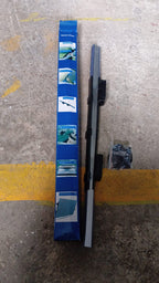 Product packaging of the car windshield sun shade highlighting key features.
