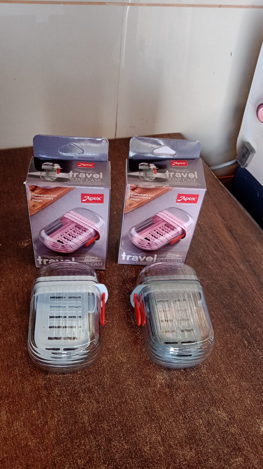 Apex travel soap case held in hand illustrating easy portability
