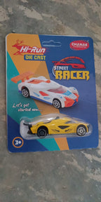 Overhead shot of the Die-Cast Street Racer Car, an exciting children's toy.
