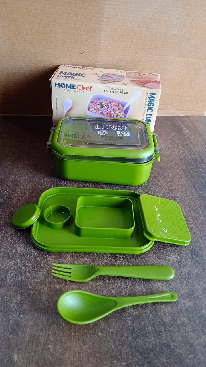 Magic lunch box in use with fresh food packed inside for travel