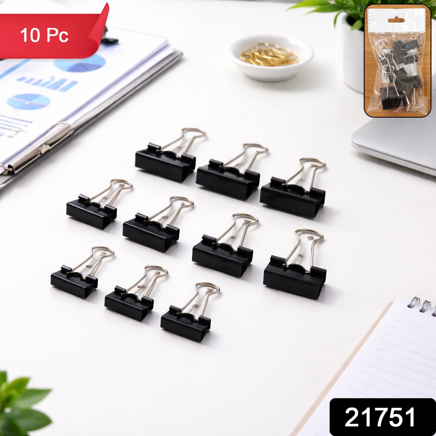 Metal binder clips for organizing documents securely