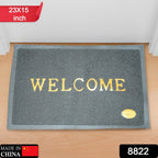 Close-up of the textured surface of the heavy-duty Welcome Door Mat, showing its dirt-trapping ability.