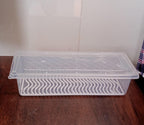 Side profile of the 1500ml food storage container, highlighting its compact design.