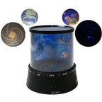 Top-down view of the LED Projector Night Light, highlighting its dome and speaker grill.