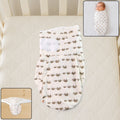 Soft cotton adjustable baby swaddle wrap with animal print