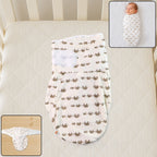 Soft cotton adjustable baby swaddle wrap with animal print