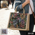 Reusable shopping bag with floral print design