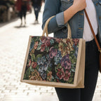 Front view of multipurpose floral print carry hand bag