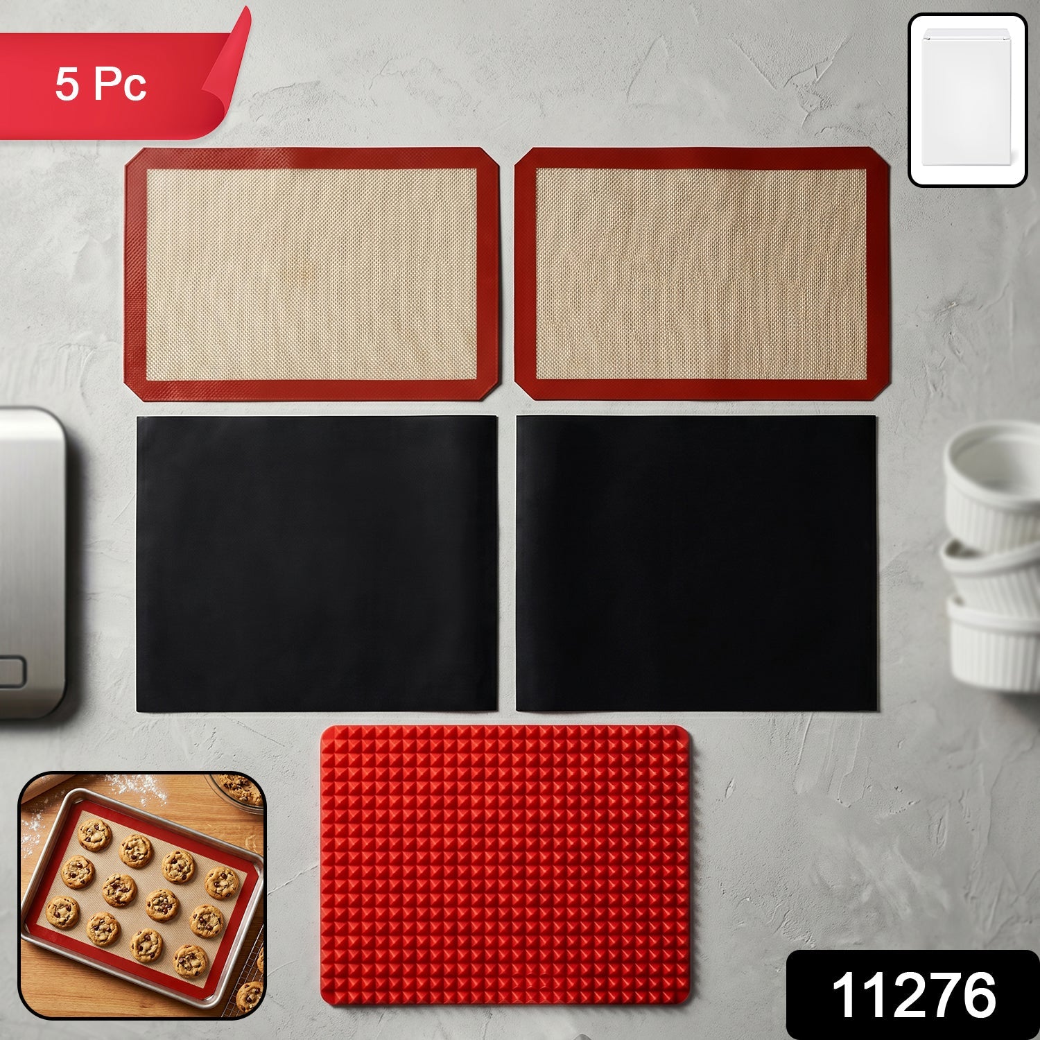 Non-stick silicone baking mats perfect for cookies and pastries