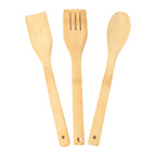 Bamboo cooking spoon showing ergonomic design and sustainable material