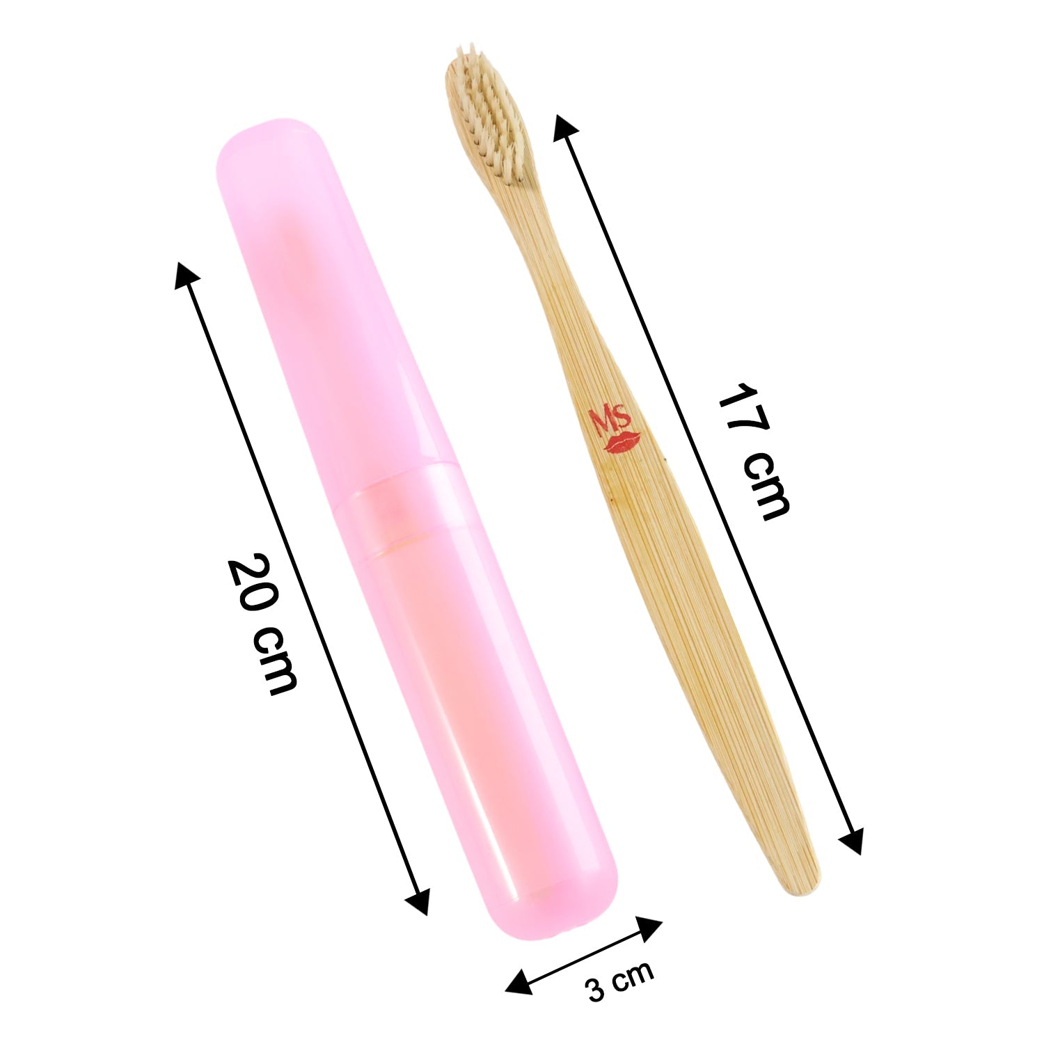 Diagram illustrating the dimensions and size of the versatile 2-in-1 Toothbrush.