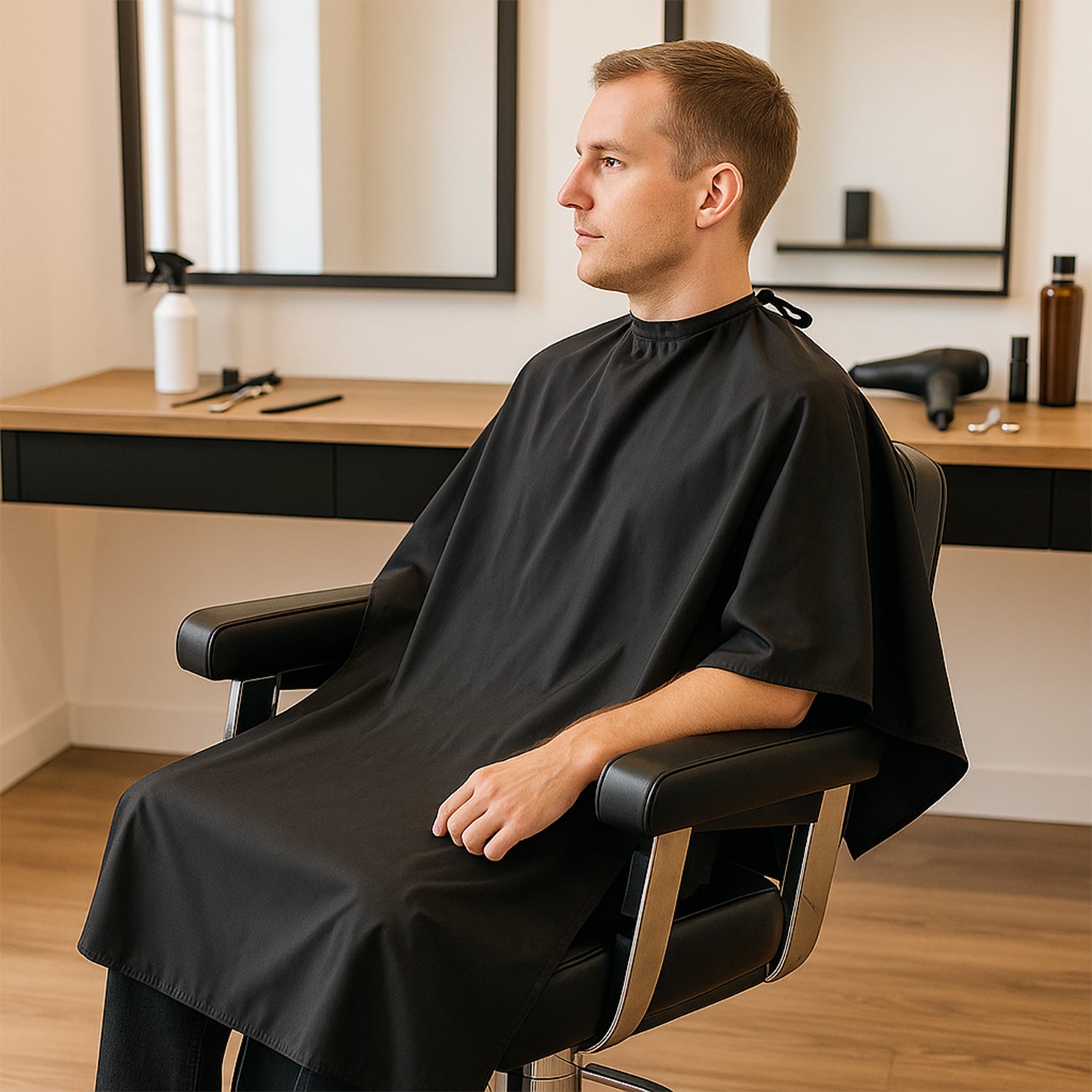 Water-resistant hair cutting gown for salon or home grooming