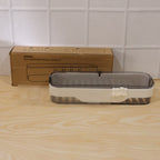 Installation perspective of transparent bathroom wall shelf