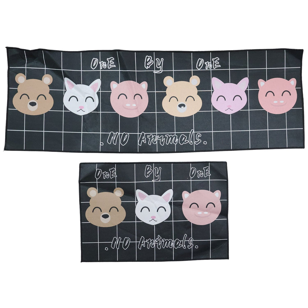 Soft floor mat set with printed design for decoration