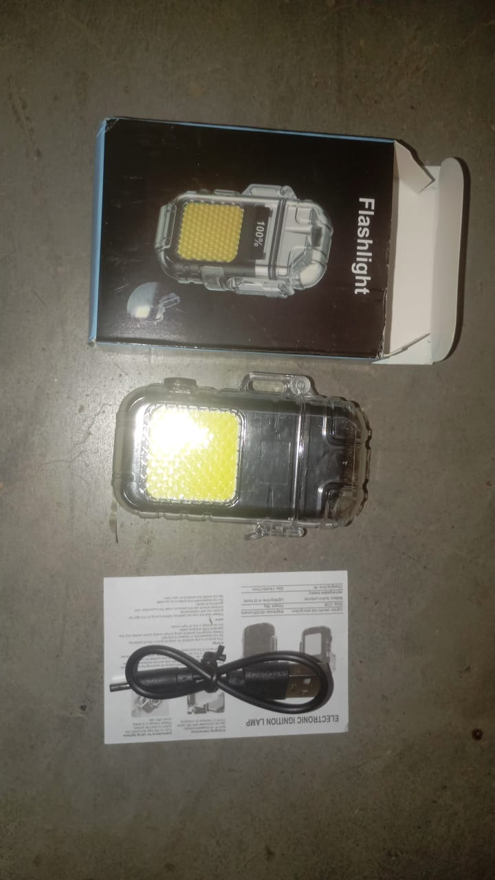 Ergonomic design of the electric lighter flashlight from an alternative angle.