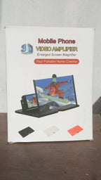 Adjustable mobile screen amplifier reducing eye strain while watching videos.